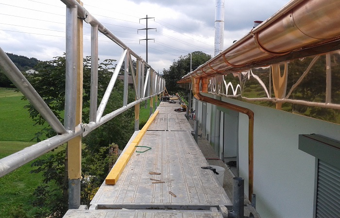 Dachrinne und Blende in Kupfer 3Dachrinne und Blende in Kupfer